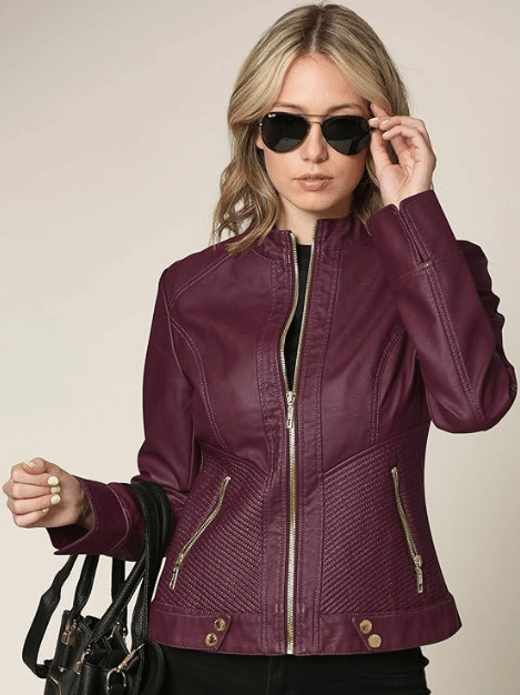 made by johnny women's moto jacket at amazon